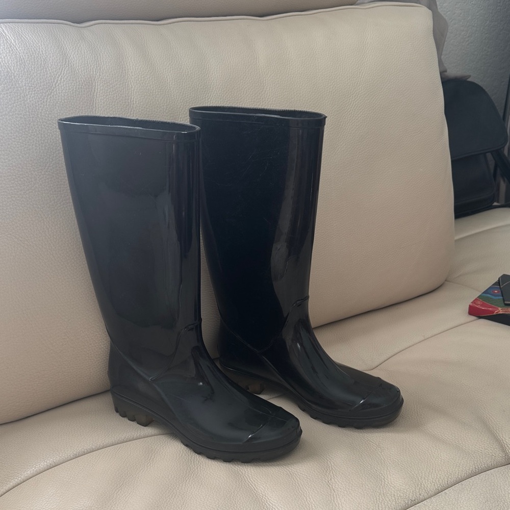 Coach Black Rain Boots